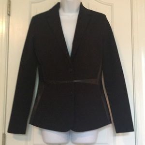 Doncaster jacket blazer with leather trim